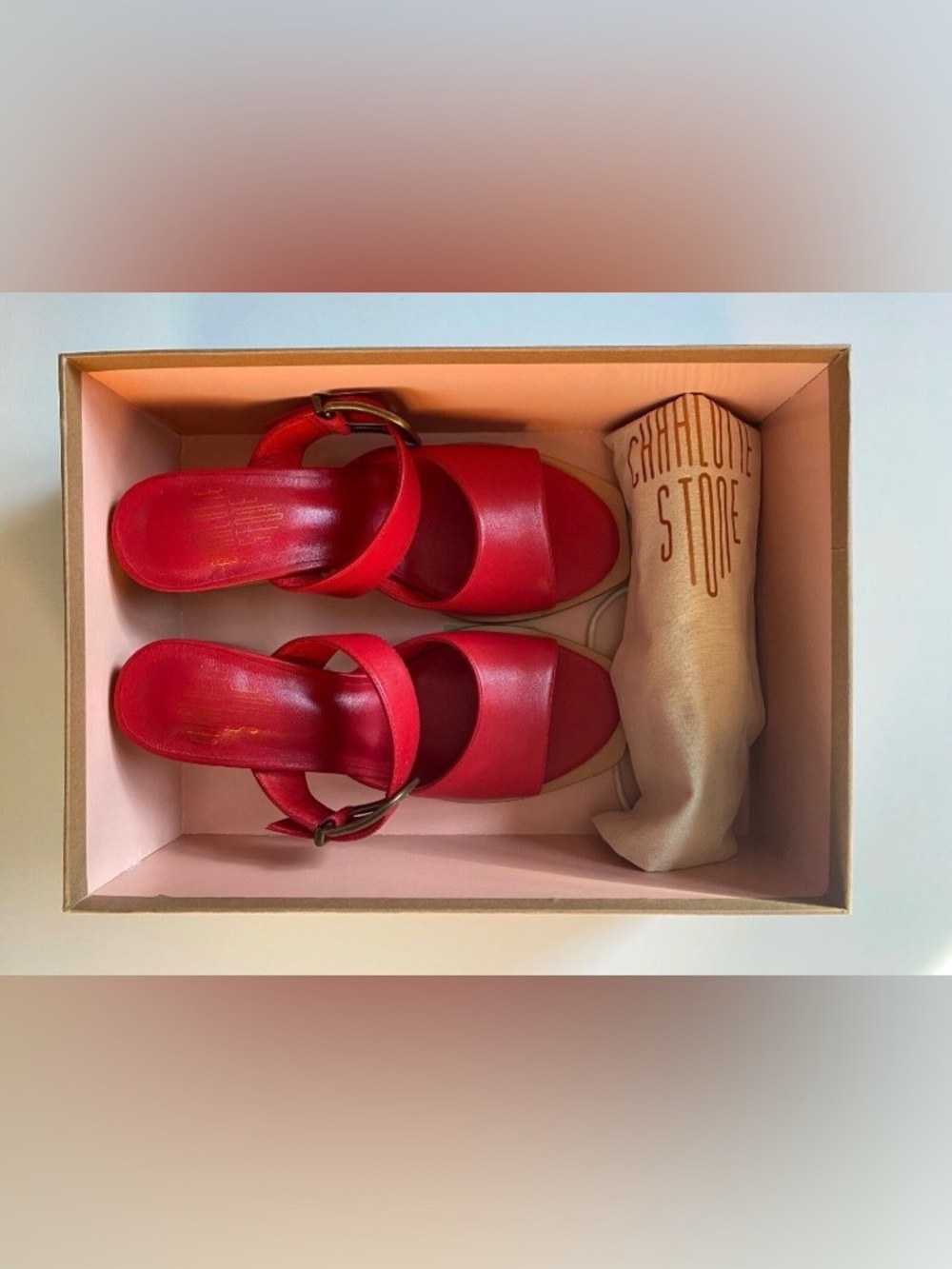 Charlotte Stone, Size 7, Lyra Shoe in Flame Red Color, New with Box - Picture 6 of 10
